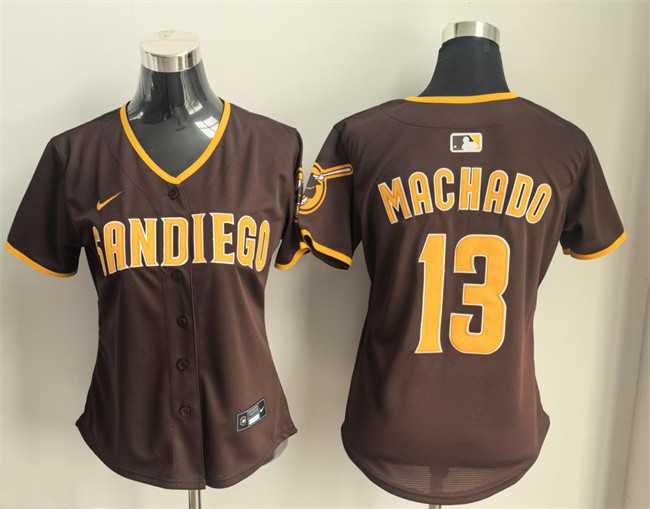 Womens San Diego Padres #13 Manny Machado Brown Limited Stitched Jersey->mlb womens jerseys->MLB Jersey